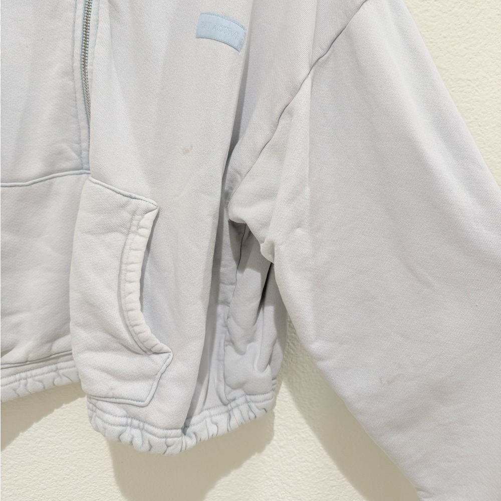 SET ACTIVE Sweater Womens Small Light Blue Half Zip Pockets Fleece Sweatshirt - Picture 8 of 9